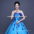 OEM Factory China 2017 Floral Sky Blue Ruffles Quinceanera Prom Dresses Ball Gown Formal Party Ball Gown